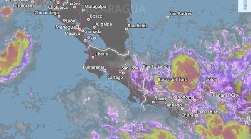 Kaum Wolken und viel Sonnenschein bei 26°C Costa Rica Wetter im Oktober