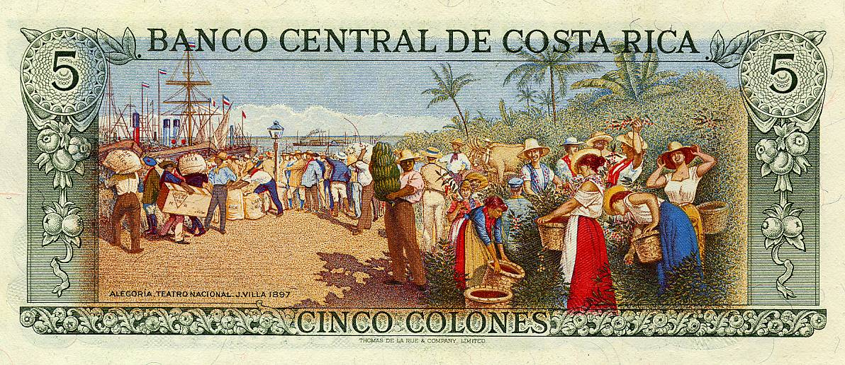 Billet 5 colones Costa Rica